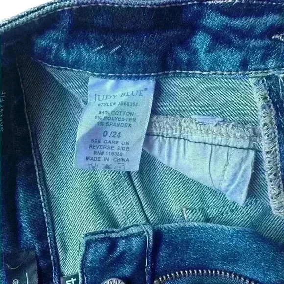 Judy Blue Jean Women size 0/24 Skinny Fit Austen High Rise Western Yoke Like New - Picture 8 of 10